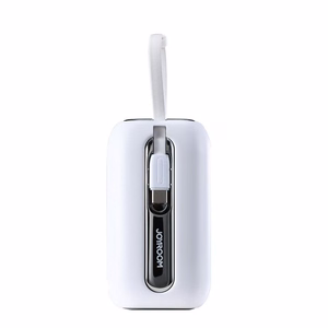 Joyroom mini išorinė baterija 10000mAh Colorful Series 22.5W su 2 įmontuotais USB C ir Lightning kabeliais rožinė (JR-L012)