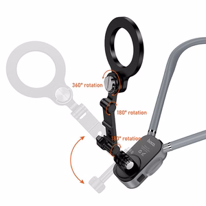 Neck magnetic phone holder Hoco K31 juodas pilkas