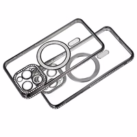 Bling Magsafe dėklas telefonui iPhone 13 juodas