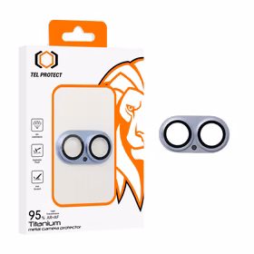 Tempered stiklas Tel Protect 95% AR+AF Full Metal kameros apsauga on camera for Iphone 17 mėlynas (camera island)