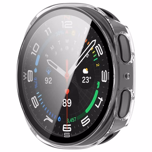 Tech-Protect Defense 2-Pack dėklas, skirtas Samsung Galaxy Watch 44mm – skaidrus ir matinis juodas