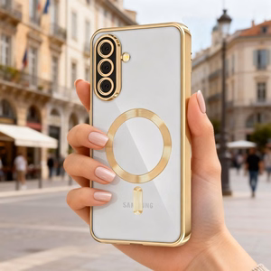 Tech-Protect MagFlex MagSafe dėklas Samsung Galaxy A27 5G, skaidrus auksinis