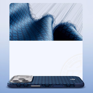 Mėlynas „Benks Magnetic Armor Grid Edge X9“ kevlaro dėklas su metaliniu rėmeliu (C.K.FL.AP.BE.X073), skirtas iPhone 18 Pro Max / iPhone 17 Pro Max