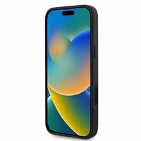 Guess 4G Spausdintų juostų MagSafe dėklas telefonui iPhone 16 Plus - juodas