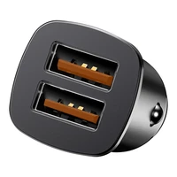 Baseus Kvadratinis Automobilinis įkroviklis 2xUSB QC3.0 5A 30W (juodas)