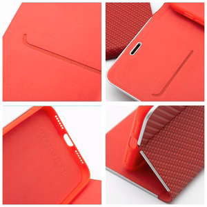 LUNA Book Carbon for IPHONE 17 Pro - raudonas (m)