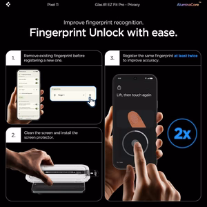 Spigen Glas.tR EZ Fit Pro HD 2 vnt. privatumo grūdintų stiklų rinkinys, skirtas Google Pixel 10 / 11