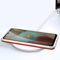 Skaidrus 3in1 dėklas telefonui Samsung Galaxy A22 4G rėmelis gelis raudonas