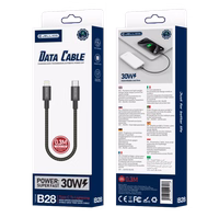 JELLICO laidas B28 USB-C - Lightning PD 30W 0.3M juodas