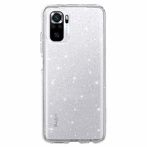 Crystal Glitter dėklas telefonui Xiaomi Redmi Note 10/Note 10S/Poco M5S sidabrinis