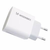 Įkroviklis Wozinsky "Quick Charge" baltas PD 20W + laidas "Type-C / Lightning" 100cm
