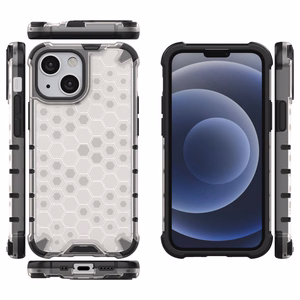 Honeycomb Case броневой чехол с TPU бампером для iPhone 13 mini прозрачный