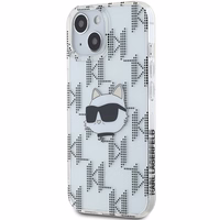 Karl Lagerfeld IML Choupette galvos ir monogramos dėklas iPhone 15 / 14 / 13 - permatomas