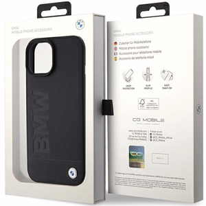 BMW Magnetinis Odinis Hot Stamp dėklas telefonui iPhone 15 Plus - juodas