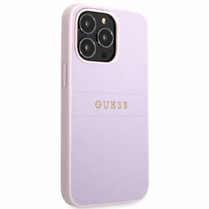 Guess Saffiano Stripe iPhone 13 Pro Max dėklas – violetinis
