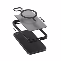 Crong Hybrid Frost MAG Cover - iPhone 17e / 16e MagSafe dėklas (juodas)