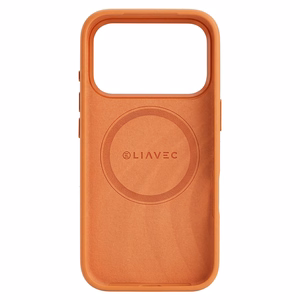 Liavec Silky dėklas su metaliniu kameros rėmeliu, skirtas Iphone 17 Pro Max oranžinis