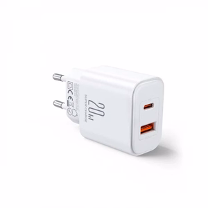 Įkroviklis Joyroom JR-TCF05 baltas 20W (1xPD 1xQC3.0) + Type-C / Lightning 100cm laidas