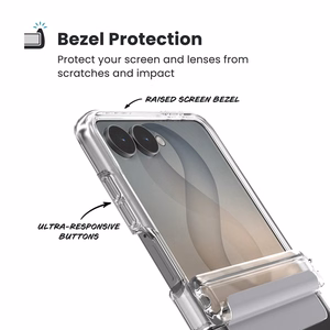Speck Presidio Perfect-Clear Magnet – MagSafe dėklas Samsung Galaxy Z Flip 8 (skaidrus)