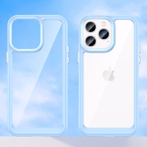 Outer Space dėklas iPhone 14 Pro Max kietas dėklas su geliniu rėmeliu mėlyna