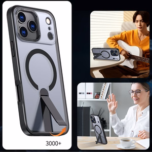 Hybrid Armor X dėklas telefonui iPhone 17 Pro su MagSafe suderinamu stovu - juodas