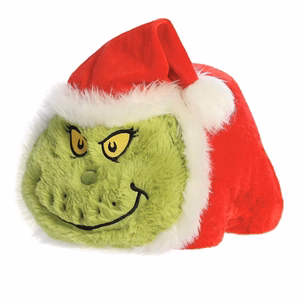 Grinch Spudsters Kalėdų Senelio kostiumu vilkintis pliušinis žaislas-pagalvėlė, 25 cm