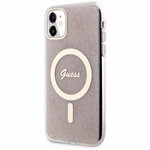 Guess GUHMN61H4STP iPhone 11 6.1" rožinis/rožinis kietas dėklas 4G MagSafe