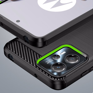 Carbon dėklas Motorola Moto G13 lankstus silikoninis anglies dėklas juodas