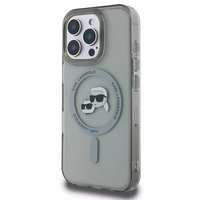 Karl Lagerfeld IML Metal Karl&Choupette Head magnetinis dėklas telefonui iPhone 16 Pro Max - juodas