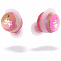 Guess Bluetooth ausinės GUTWSJ144ESF TWS + įkrovimo stotelė fuksijos/fuksijos perlamutrinės 4G spausdintas logotipas