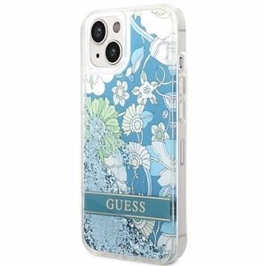 Guess GUHCP14SLFLSN iPhone 14 6.1 "žalias kietas dėklas Flower Liquid Glitter