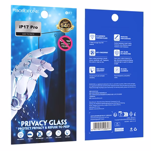 "Borofone" grūdintas stiklas BF7 Diamond Armor Full Screen Anti-spy for Iphone 17 Pro Max - 10 vnt.