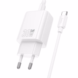 Įkroviklis Hoco N62 30W GaN USB-C + USB-C to USB-C cable 1.0m baltas