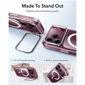 ESR Classic Hybrid Kickstand MagSafe dėklas, skirtas iPhone 18 Pro / 17 Pro, skaidrus