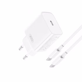 XO wall charger CE15 PD 20W 1x USB-C white + USB-C - USB-C cable