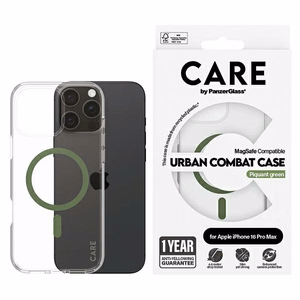 CARE by PanzerGlass Flagmano dėklas telefonui iPhone 16 Pro Max 6.9" žalias/žalias Magnetinis 1372