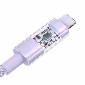Baseus Gem USB-A į Lightning 2.4A greito įkrovimo laidas 1 m, violetinis