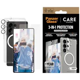 CARE by PanzerGlass Flagship 3in1 dėklas + stiklas + lęšio apsaugos rinkinys Samsung Galaxy S25 Ultra