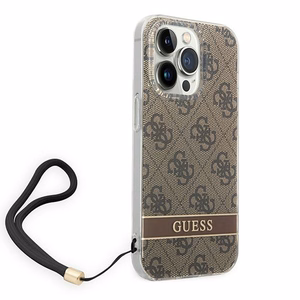 Guess GUOHCP14LH4STW iPhone 14 Pro 6.1 "rudas / rudas kietas dėklas 4G spauda Dirželis