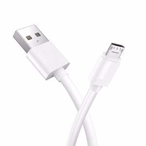 Laidas T-PHOX Nets Micro USB, baltas, 3A, PVC, 1,2M