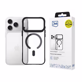 3mk Satino šarvų Magnetinis dėklas telefonui iPhone 17 Pro - skaidrus juodas