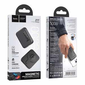 Išorinė baterija suderinama su MagSafe Hoco 5000 mAh QC PD 18W J117 juoda