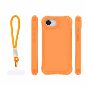 Safepop dėklas su dirželiu skirtas iPhone 16e / 17e oranžinis