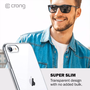 Crong Crystal Slim dėklas, skirtas iPhone SE (2020) / 8 / 7, skaidrus