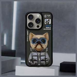 Nimmy Cool&Cute 2.0 šuns dėklas iPhone 15 Pro Max - juodas