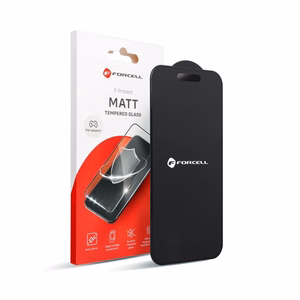 Forcell matinės dangos apsauginis stiklas – Iphone 15 Pro Max juodas