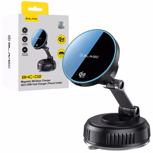 Blavec Car Holder BHC-02 Qi2.2 25W Vacuum Magnetic with Induction Charger for Windshield (BHC02-QI2PMWIB) Black