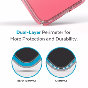 Speck Presidio Perfect-Clear + Ombre + MagSafe case for iPhone 15 Plus / 14 Plus, with Microban antimicrobial protection, Clear / Vintage Rose Fade
