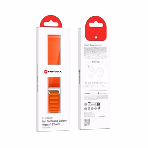 FORCELL F-DESIGN FS05 dirželis SAMSUNG laikrodžiui 22 mm oranžinis