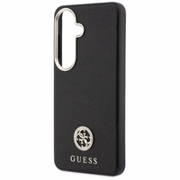 Guess dėklas Rhinestone Round Logo MagSafe skirtas Samsung Galaxy S26 Plus juodas